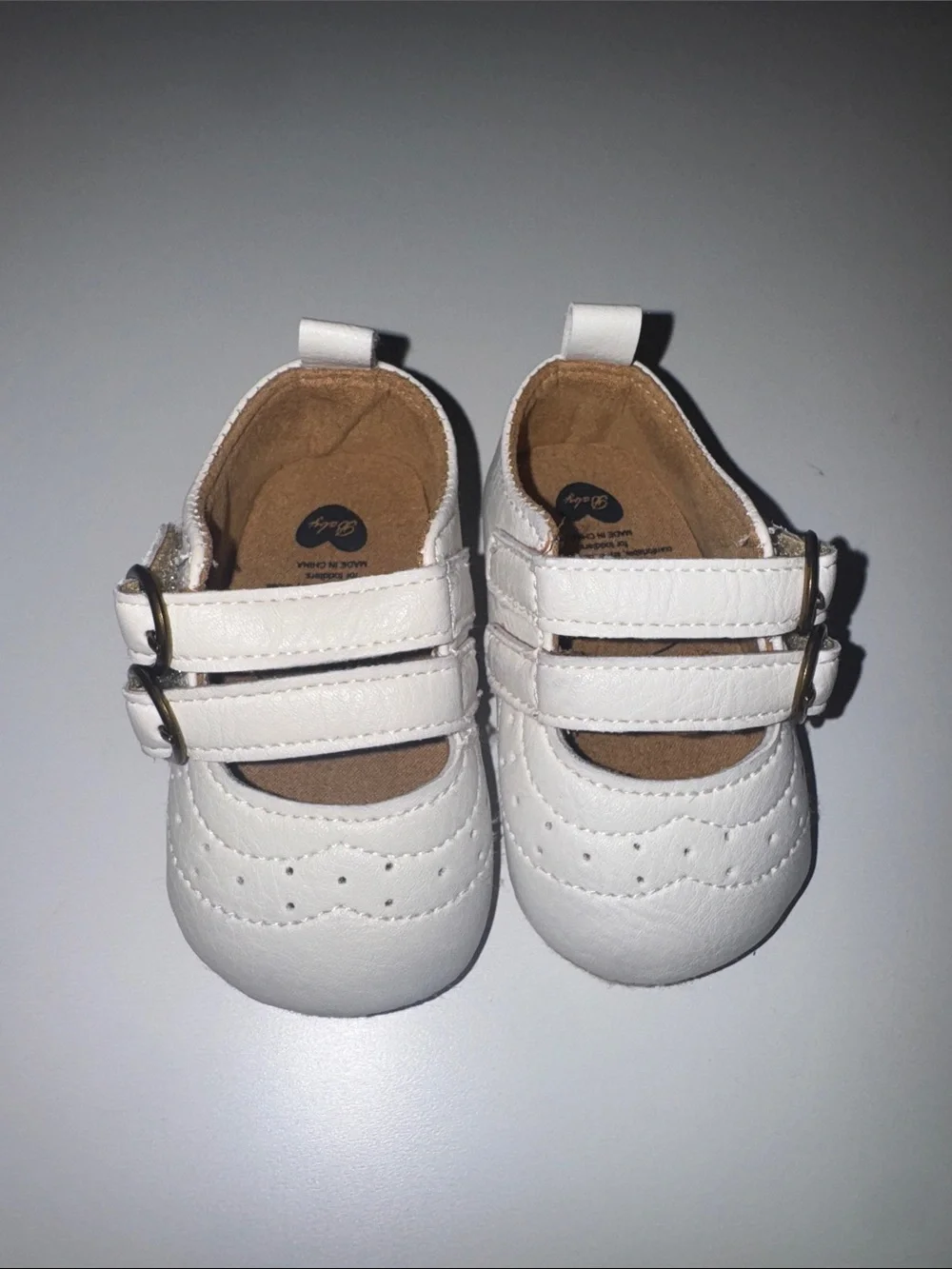 Classic White Baby Mary Janes with Double Strap